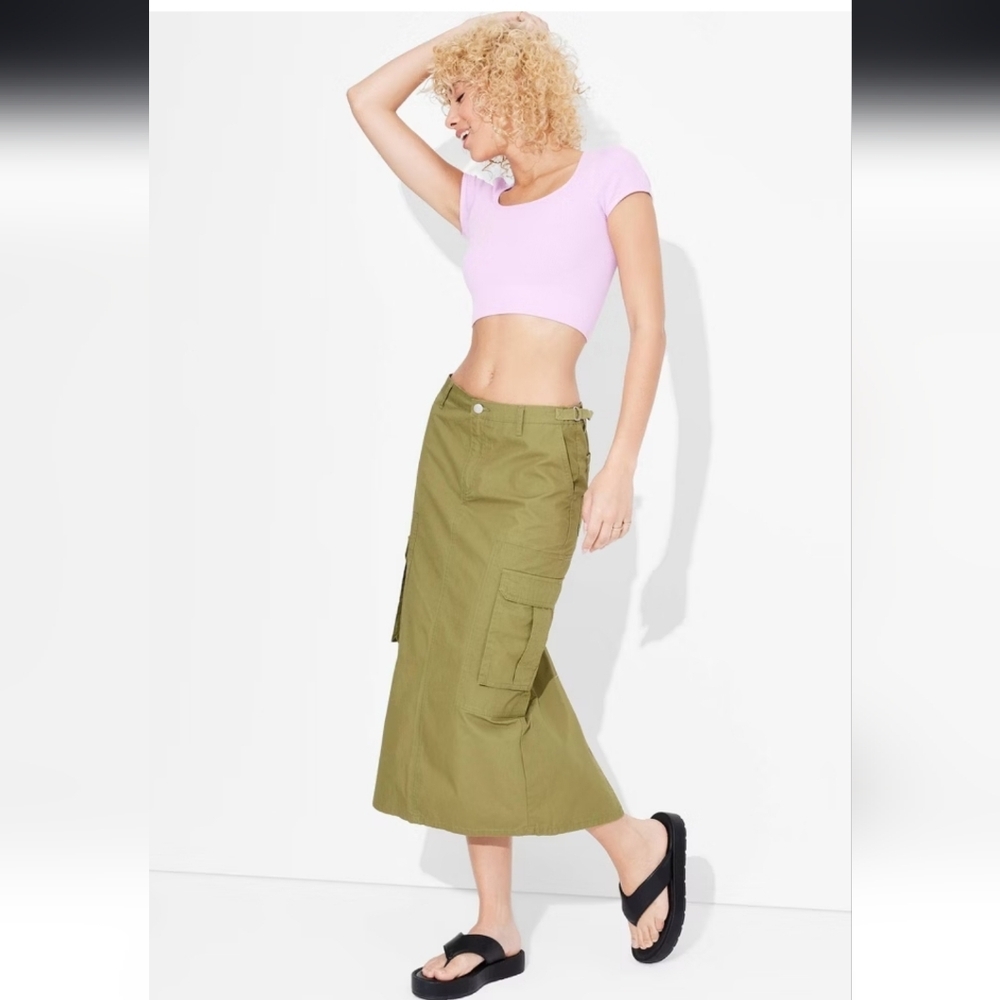 Women's Cargo Maxi Skirt - Wild Fable Olive Green XS